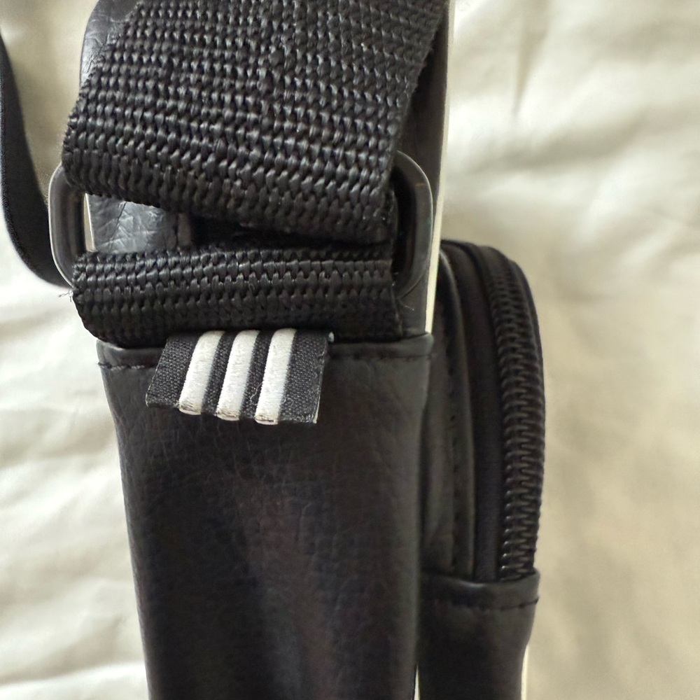 Adidas Vegan Leather Crossbody Bag Black - Picture 3 of 9